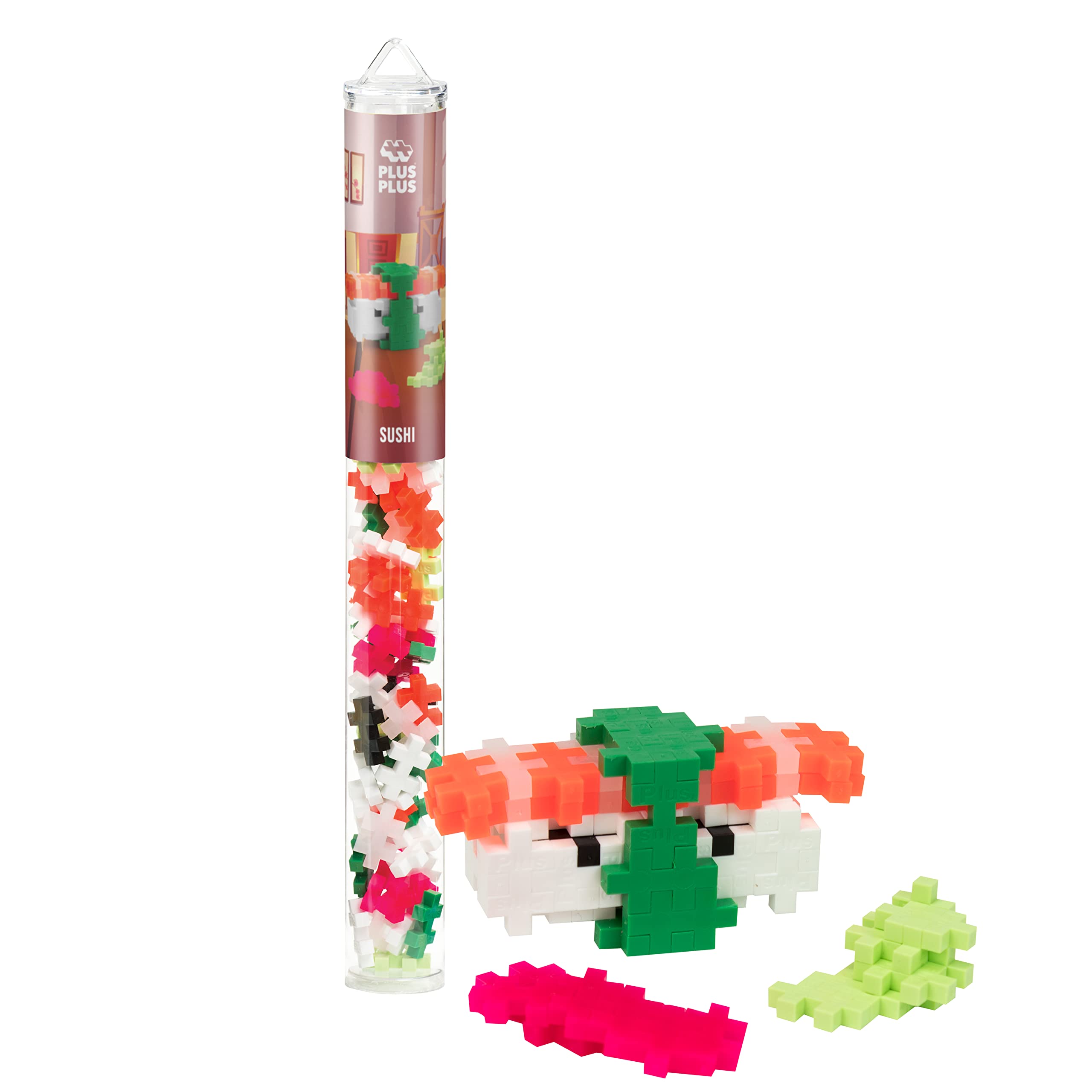 Plus Plus 3D Food Building Blocks - 70 Piece STEM Toy Kit for Kids with Sushi Mini Maker | Creative Interlocking Construction Set for Educational Play & Birthday Gifts | Perfect for Classroom Activities & Family Bonding Time