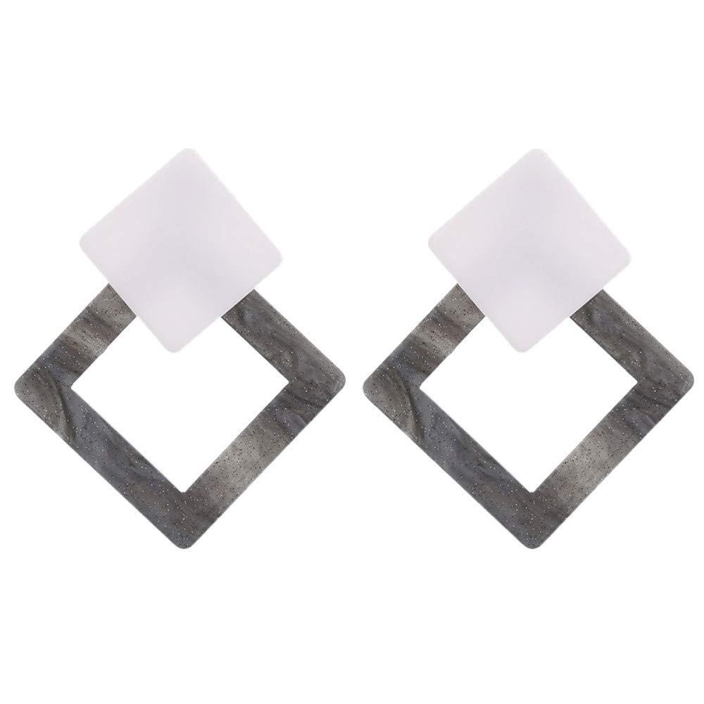 Vintage Acrylic Geometric Stud Earrings for Women - 1 Pair Angle Design Fashion Jewelry Gift | Perfect for Casual Wear, Office & Special Occasions