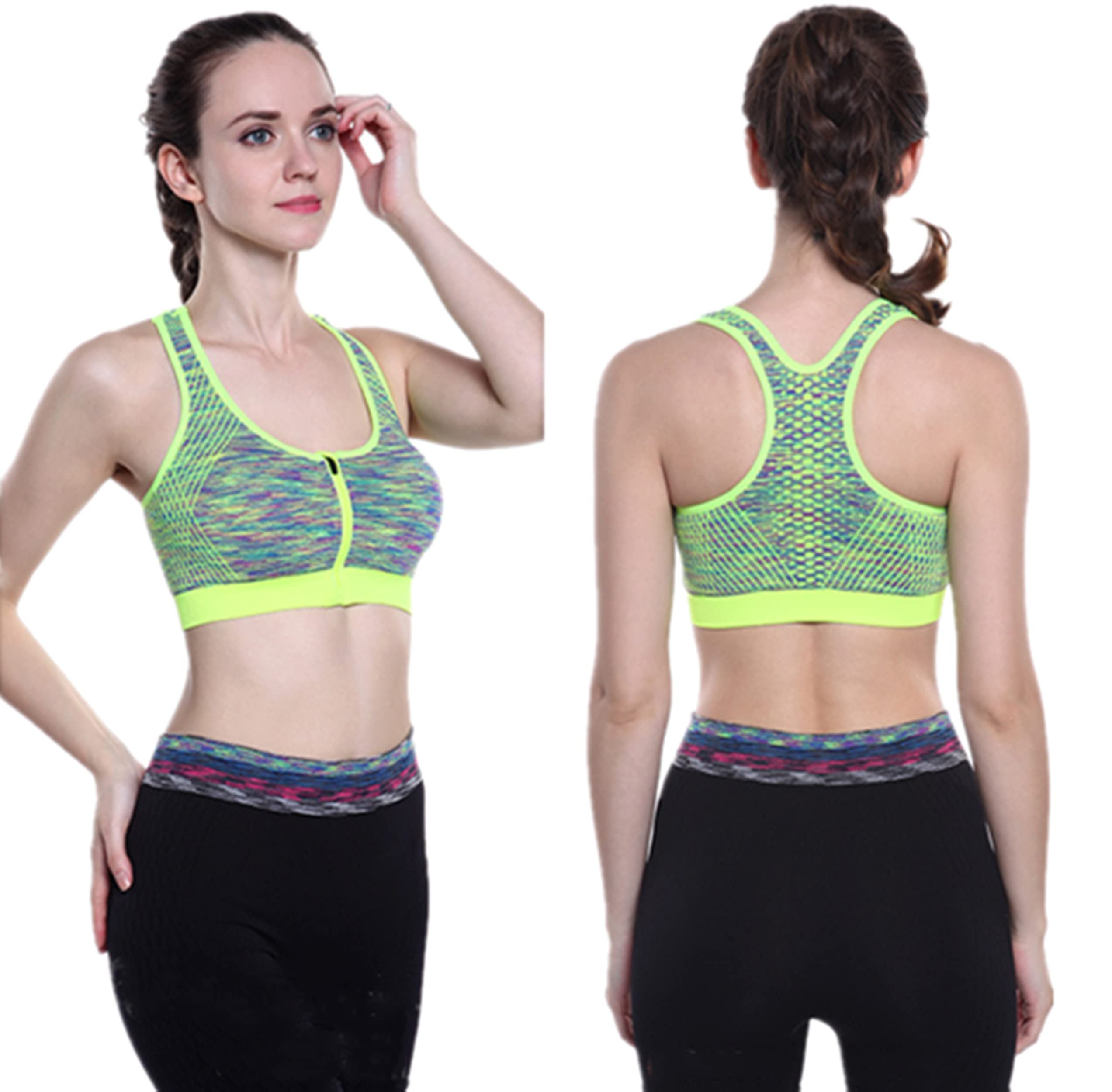 High Strength Shockproof Sports Bra for Women - Breathable Yoga Bra with Zipper, Comfortable Fitness Workout Top for Running, Gym & Yoga