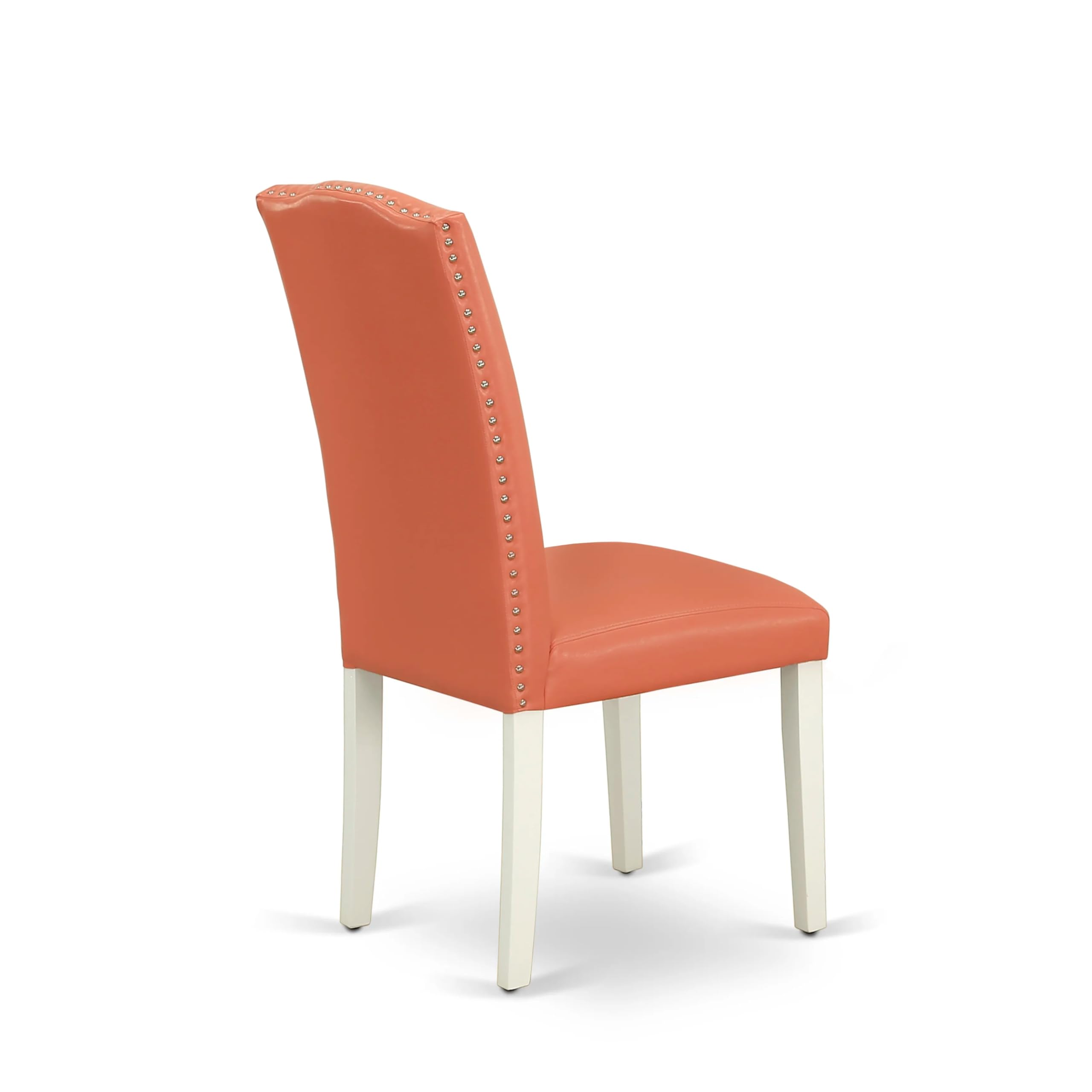 East West Furniture ANEN3-LWH-78 3-Piece Round Dining Set with Pedestal Table & 2 Pink Flamingo Faux Leather Chairs, 36x36 Inch, Linen White - Perfect for Small Kitchens, Breakfast Nooks, and Cozy Dining Spaces
