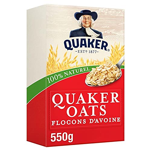 Quaker Oats 550g (19.4 oz) - Pack of 4 - 100% Natural Whole Grain Rolled Oats for Breakfast, Baking & Healthy Snacks - Perfect for Oatmeal, Cookies, Granola & Smoothies