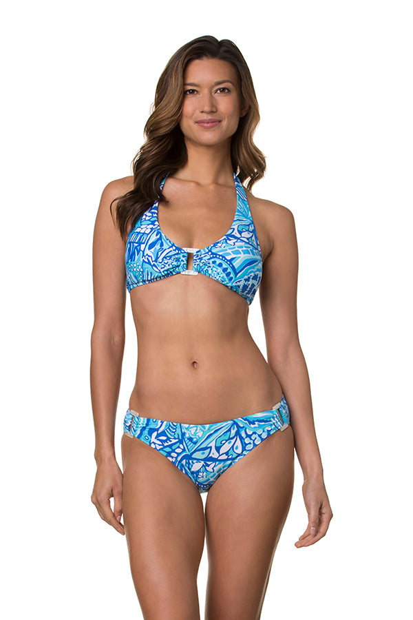 Blue Grotto Shell Halter Top - Women's Beach Cover Up, Swimwear, Summer Vacation Outfit - Perfect for Pool Parties, Beach Getaways, and Tropical Vacations