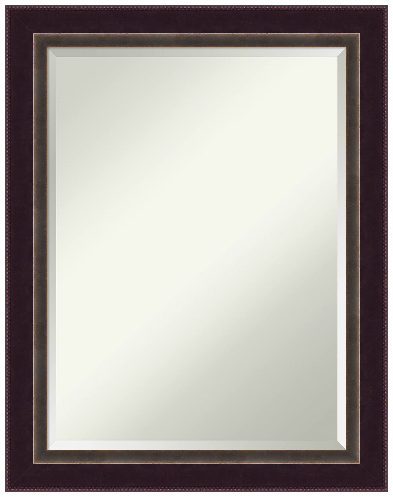 Amanti Art 28x22 Inch Bronze Bathroom Mirror for Over Sink - Traditional Wood Frame Vanity Mirror with Beveled Edge - Hangs Horizontally & Vertically - Perfect Bathroom Wall Decor for Home & Hotel Use