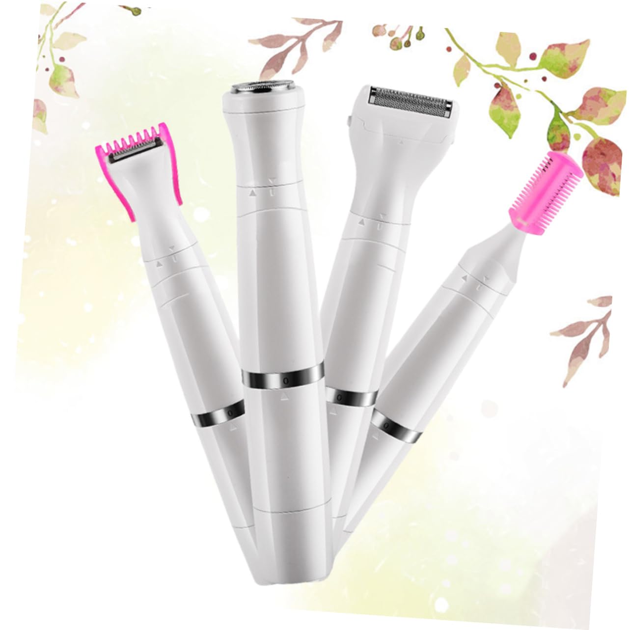 IPetBoom 4-in-1 Electric Shaver for Women - Rechargeable Leg, Armpit, Face & Bikini Trimmer - Painless Hair Removal Device with LED Light (White) - Perfect for Travel, Gym & Daily Grooming Routine