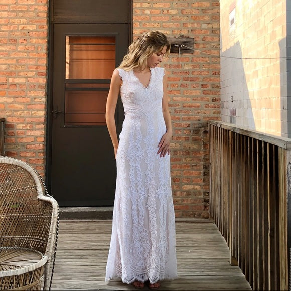 BHLDN Tadashi Shoji Fiorelle Gown - Elegant Wedding Dress for Bride, Formal Evening Gown for Prom & Special Occasions