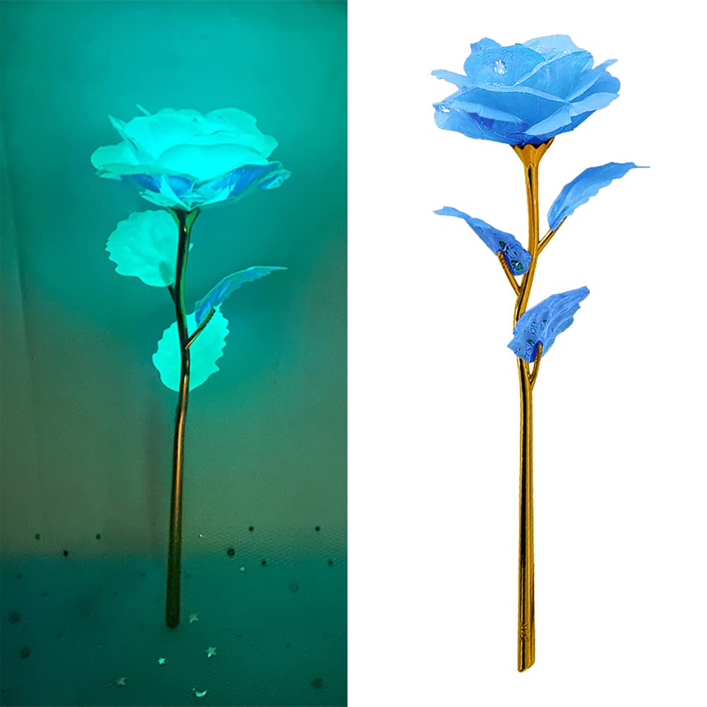 24K Gold Foil Rose with Gift Box - 10 Inch Glowing Artificial Rose, Long Stem Plastic Flower for Valentine's Day, Christmas, Mother's Day, Anniversary, Birthday, Wedding & Thanksgiving - Perfect for Romantic Gifts, Home Decor, and Special Occasions