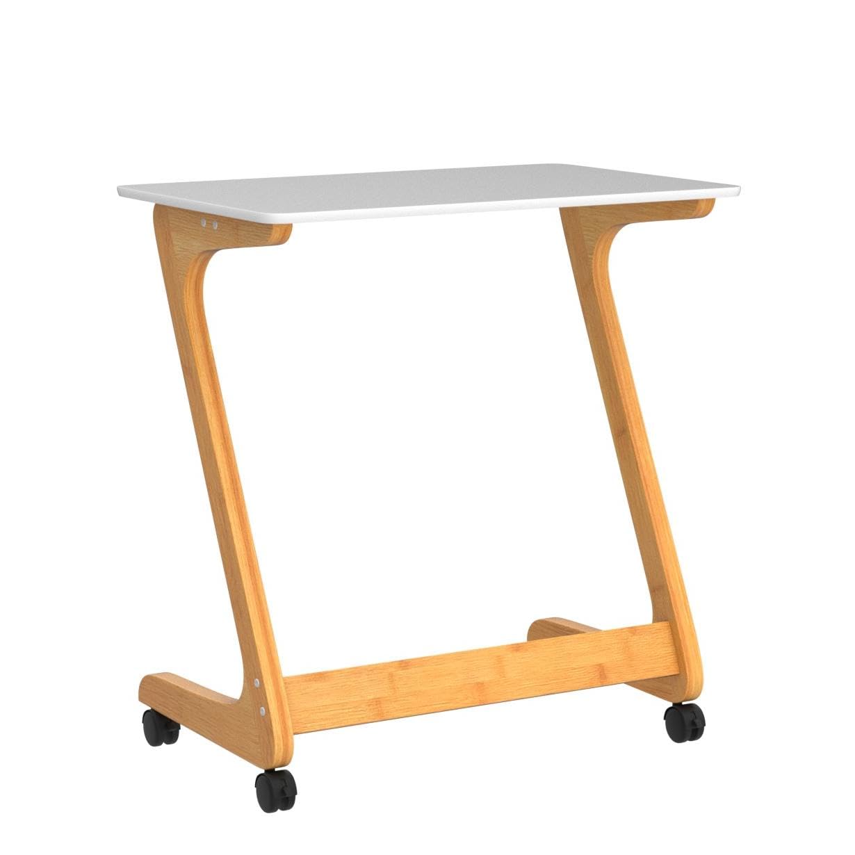 Nnewvante Mobile Sofa Side Table with Wheels - 23.5