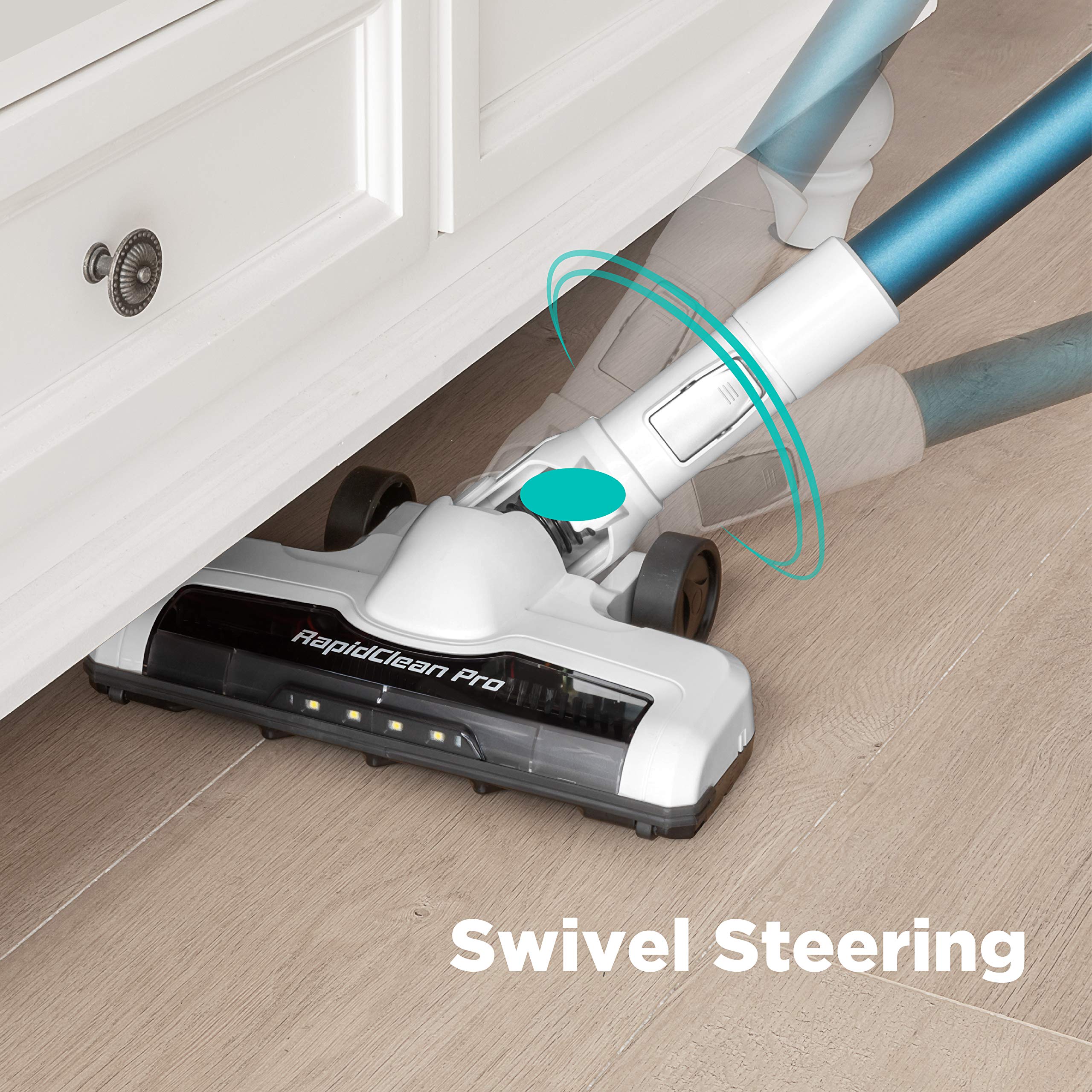 Eureka NEC180 RapidClean Pro Cordless Stick & Handheld Vacuum Cleaner - Powerful Battery-Operated Vacuum for Hard Floors & Carpets - Lightweight Portable Vacuum with Strong Suction - Perfect for Home Cleaning, Pet Hair Removal & Quick Pickups (White)