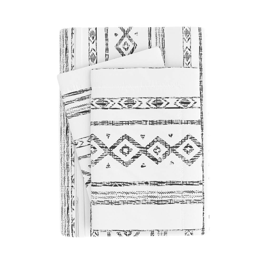Geo Threads Pattern 3-Piece Duvet Cover Set - Soft & Breathable Bedding for Modern Bedrooms - Perfect for Master Bedroom, Guest Room & Dorm Decor
