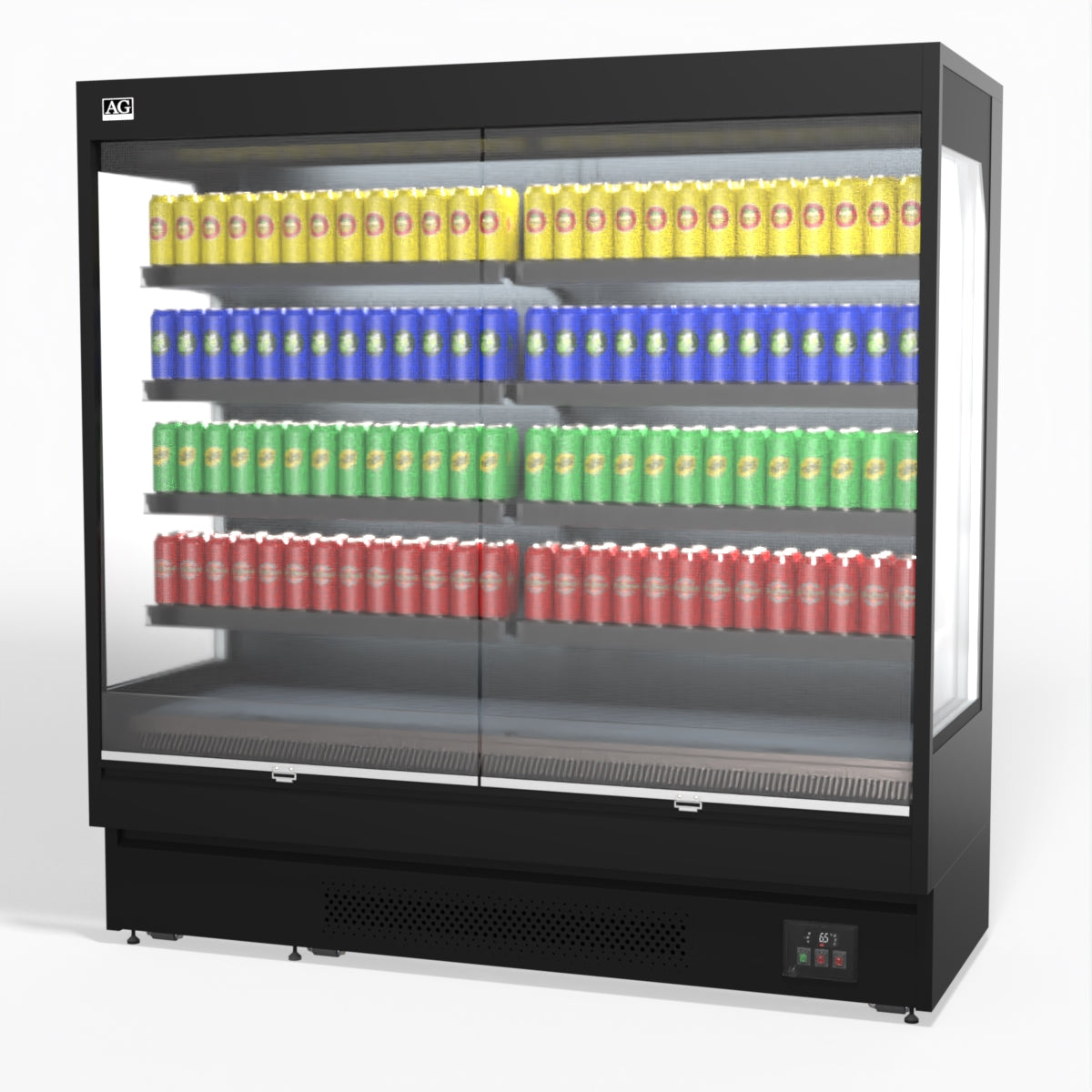AG 1940mm Supermarket Open Multi Deck Showcase Refrigerator - Commercial Display Fridge for Grocery Stores, Convenience Shops & Supermarkets - Perfect for Chilled Food, Beverages & Dairy Products