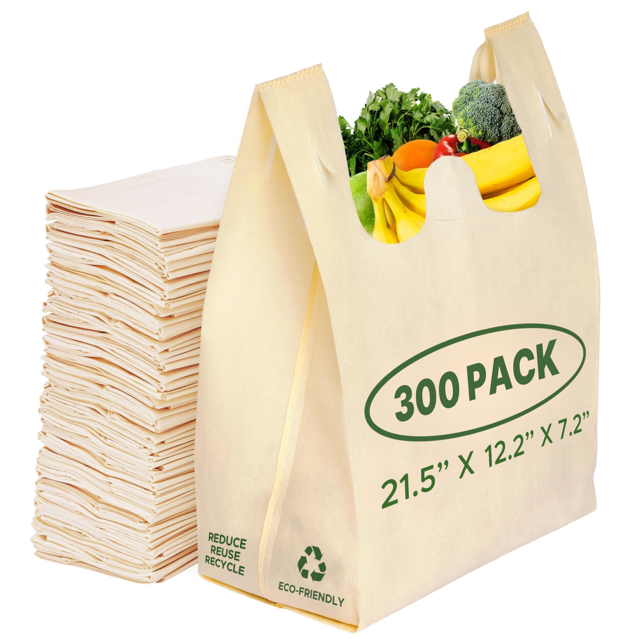 Simply Cool 300 Pack Reusable Eco-Friendly Grocery T-Shirt Shopping Bags - 21