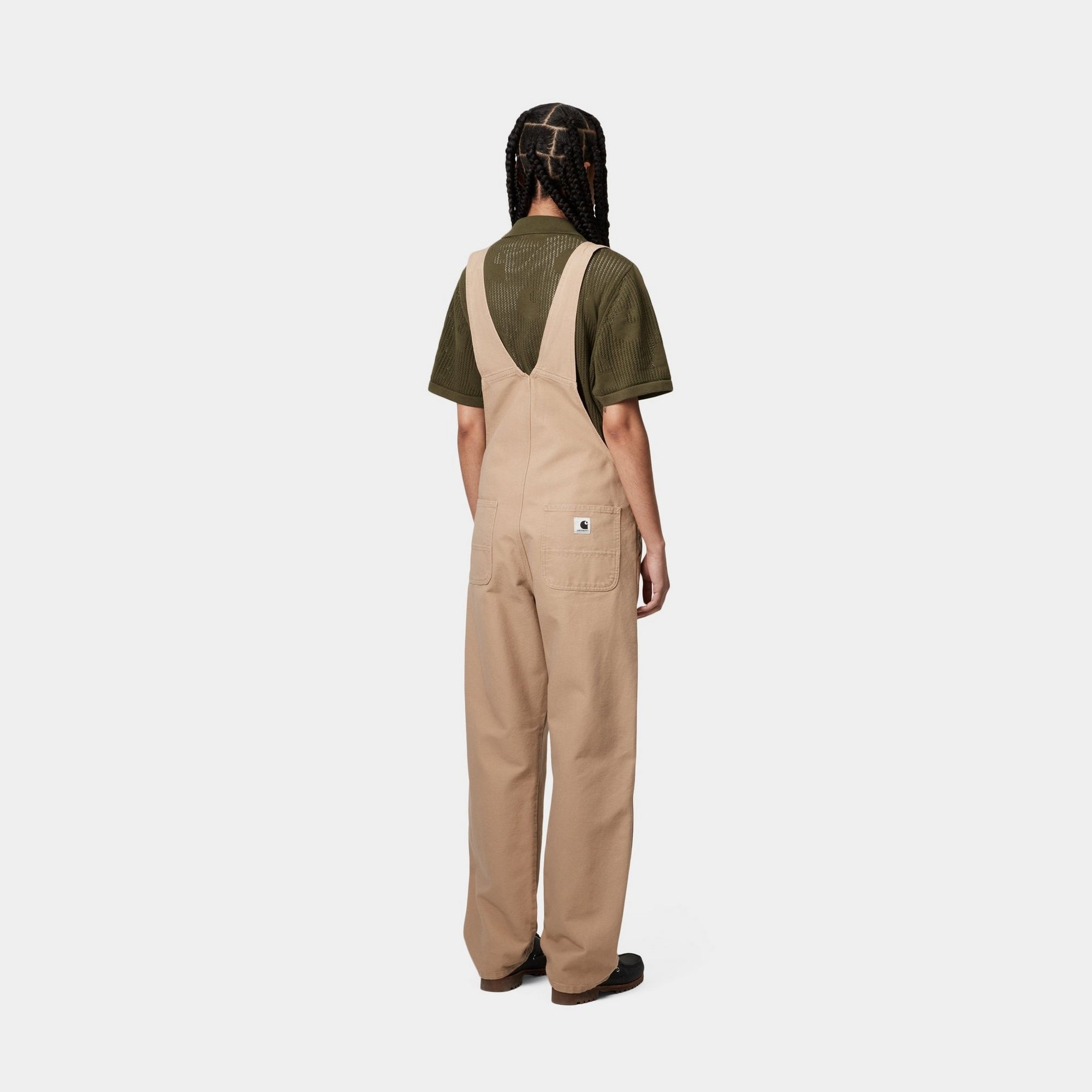 Women's Bib Overalls Straight Leg Denim Jumpsuit - Dusty Hamilton Brown for Casual Wear, Work & Outdoor Activities