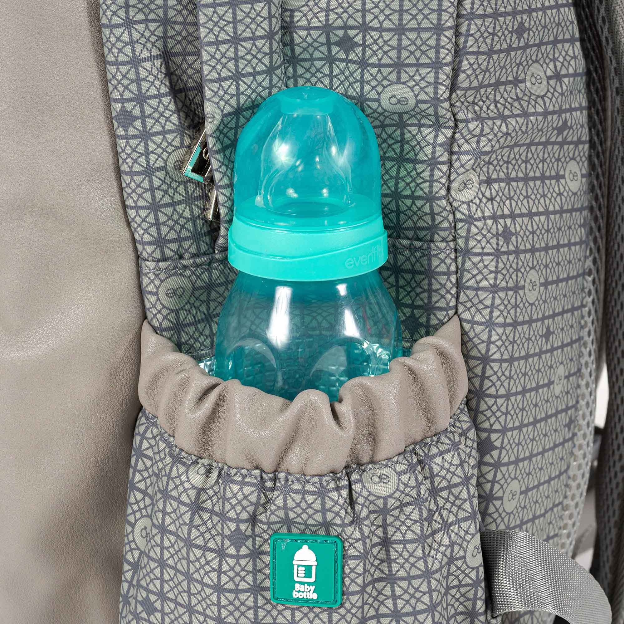 Cloe Mom & Baby Monogram Diaper Backpack - Stylish Gray Diaper Bag for Travel, Daycare & On-the-Go Parents | Large Capacity, Insulated Pockets & Durable Design