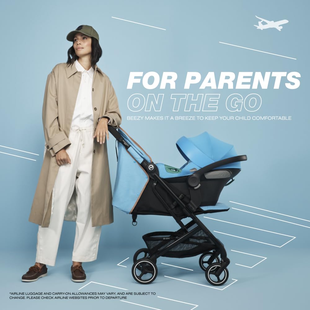 CYBEX Beezy 2 Compact Lightweight Travel Stroller for Infants & Toddlers - Dark Blue | Compatible with CYBEX Car Seats | Perfect for Air Travel, Shopping & City Walks