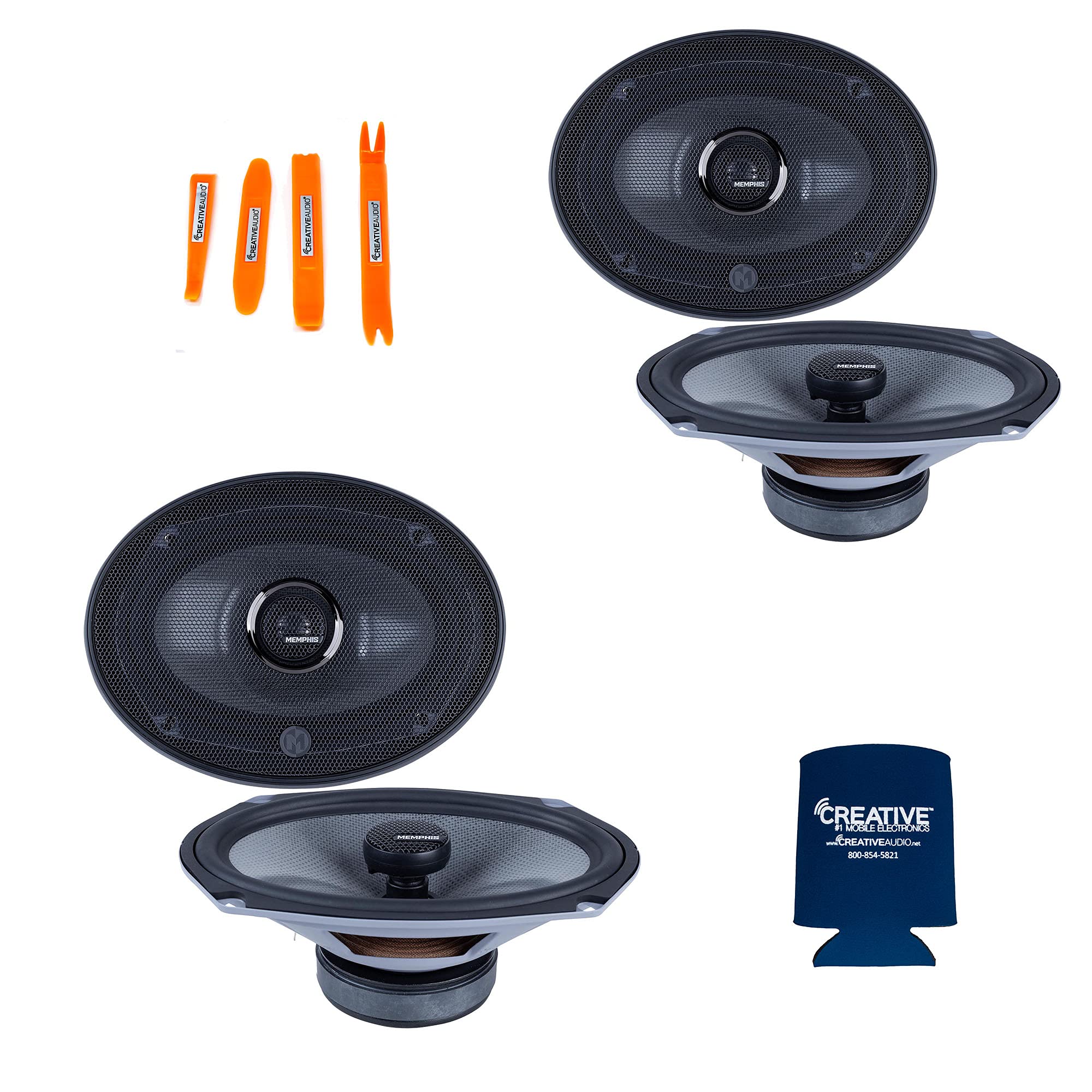 Memphis Audio MS69 MSeries 6x9 2-Way Convertible Car Speakers - 2 Pair Bundle for Enhanced Sound Quality | Perfect for Car Audio Upgrades & Truck Stereo Systems