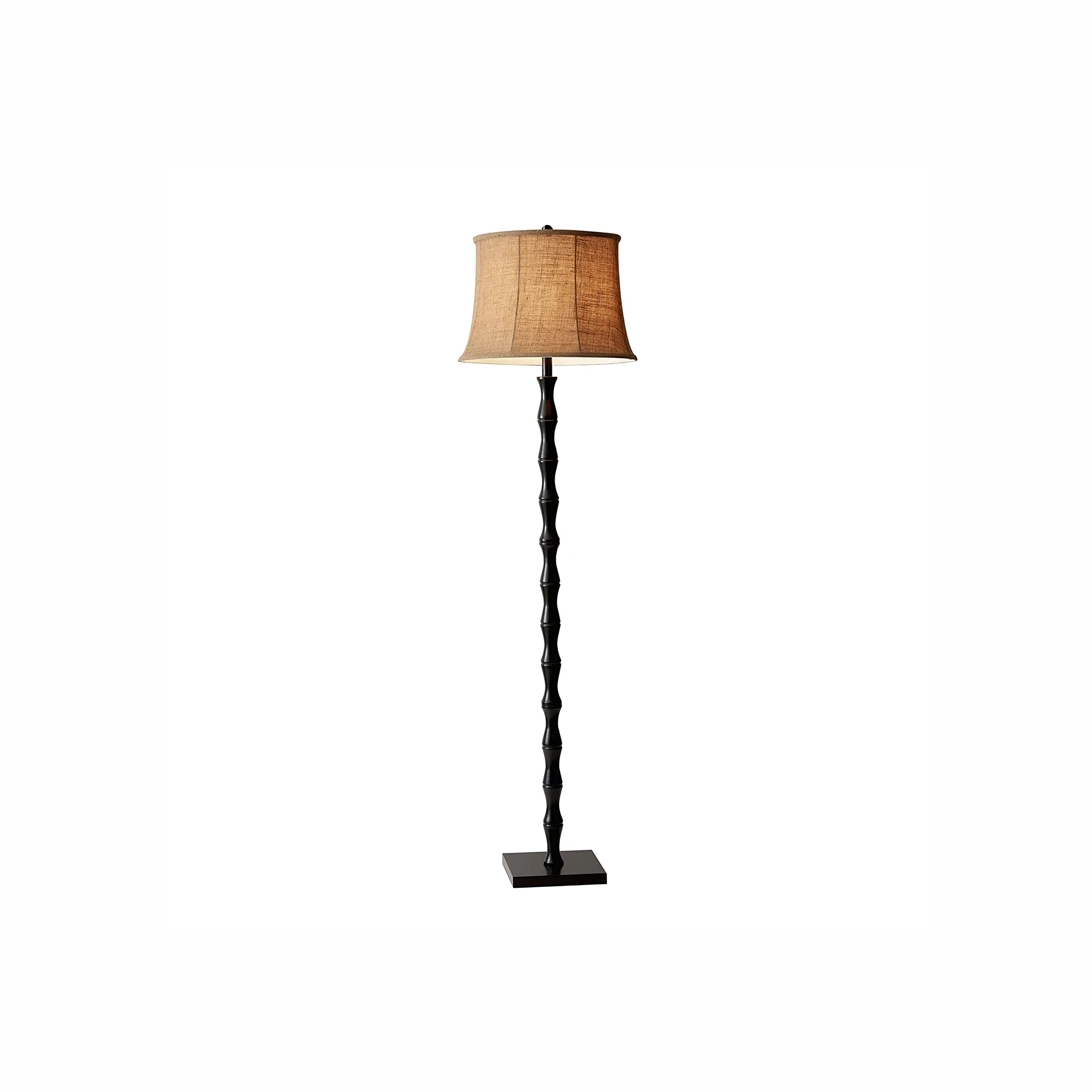 Adesso 1523-01 Stratton 62-inch Floor Lamp with 2 x 150W Bulb Sockets - Black/Brown Finish for Living Room, Bedroom or Office Lighting