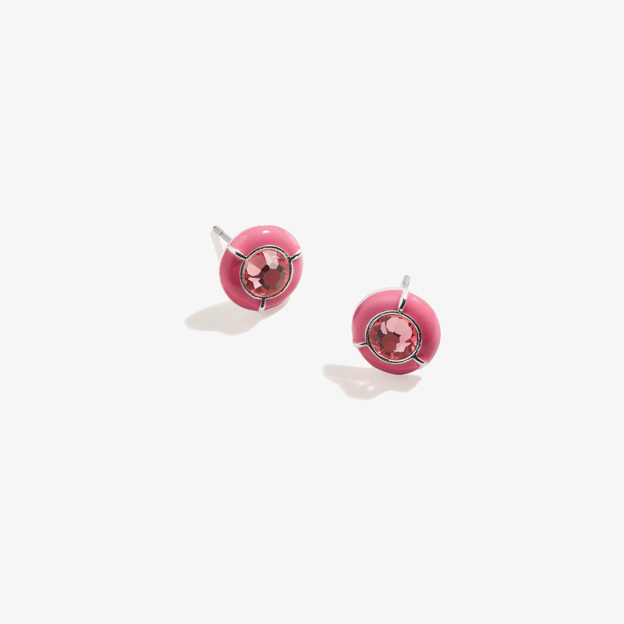 Pink Crystal Stud Earrings for Women - Elegant Cubic Zirconia Earrings for Daily Wear, Parties & Gifts | Hypoallergenic & Comfortable