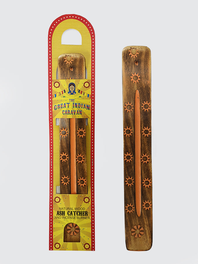 Namaste Wooden Incense Holder with Floral Design - Perfect for Yoga, Meditation & Home Decor