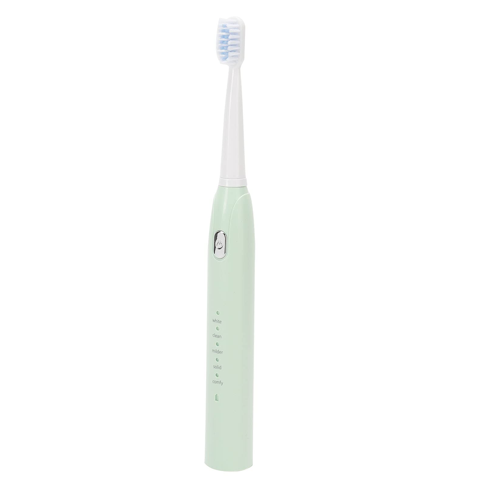 Rechargeable Electric Sonic Toothbrush with 5 Brushing Modes & Whitening Technology - Includes 2 Brush Heads, 2-Minute Timer (Green, 22.5x2.5cm) - Perfect for Travel & Daily Oral Care