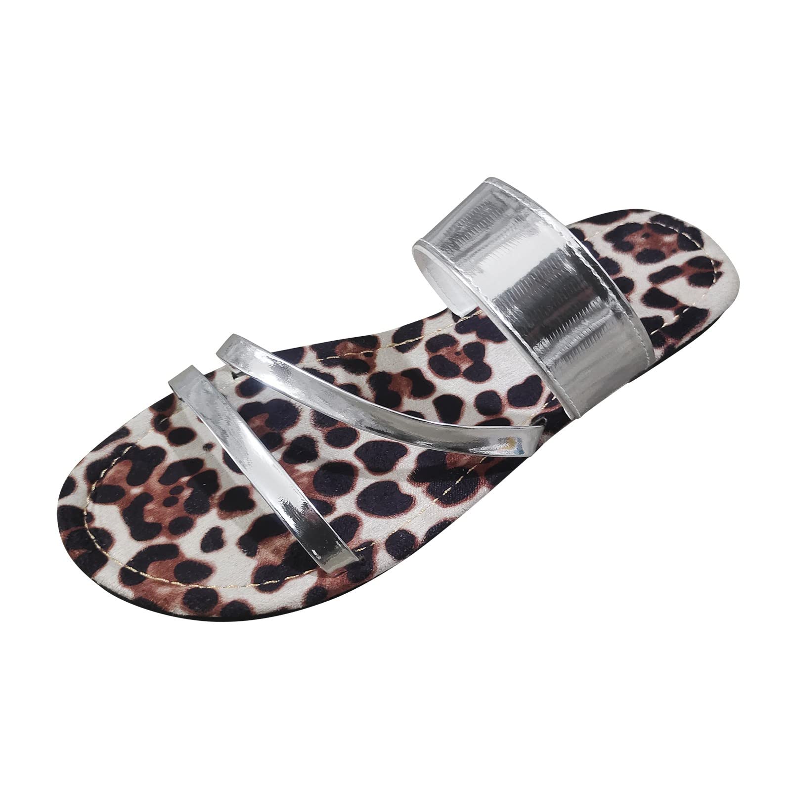 Women's Fashion Summer Wedge Sandals with Thin Straps & Leopard Print - Comfortable Low Heel Beach Sandals for Ladies - Perfect for Vacation, Poolside, and Casual Outings