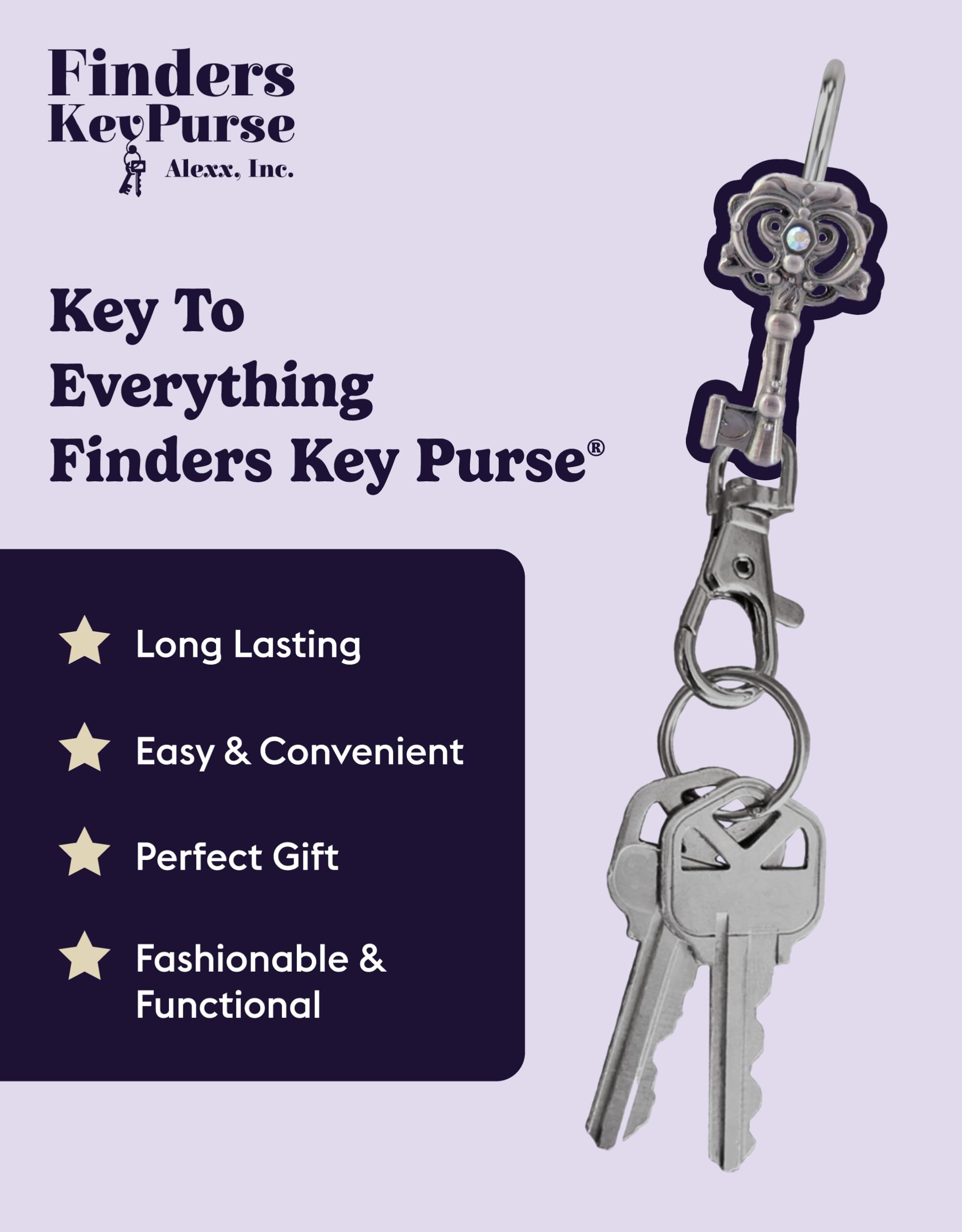 Women's Key Finder Charm - Cute Keychain & Purse Organizer Accessory | Perfect Gift for Mom, Wife, Girlfriend | Great for Everyday Use, Travel & Home Organization