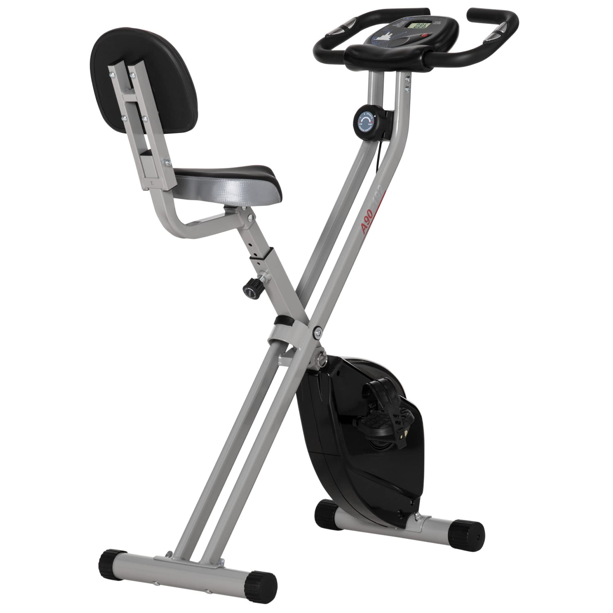 Soozier Foldable Upright Exercise Bike - 8-Level Magnetic Resistance Indoor Cycling Bike for Home Cardio Workout | Perfect for Aerobic Training, Weight Loss & Small Space Fitness