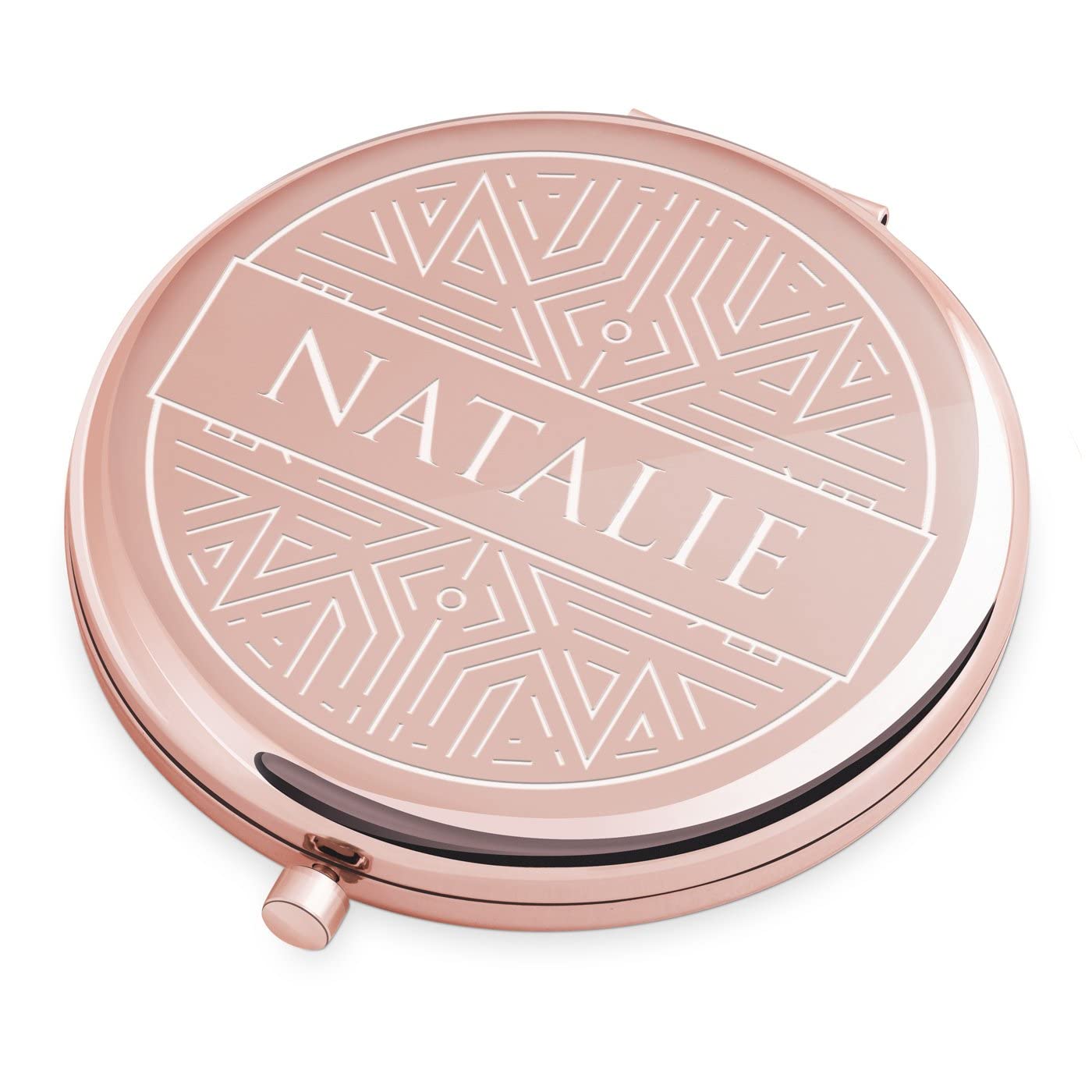 Personalized Rose Gold Compact Mirror for Women - Custom Engraved Cosmetic Mirror with Gift Box - Perfect for Birthday, Anniversary & Travel Makeup Accessories