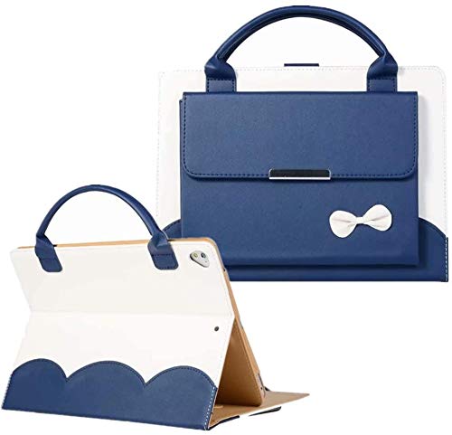 Stylish Leather iPad Case for 9th/8th/7th Gen & 10.2-Inch iPad/Air/Pro - Slim Stand Cover with Handbag Design in Blue | Perfect for Work, Travel & Home Use
