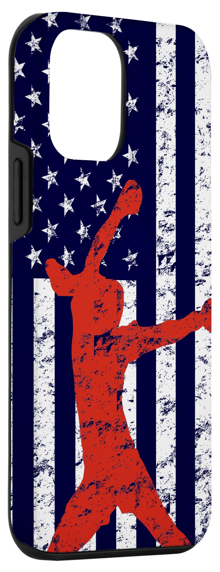 iPhone 12 Mini Case with Distressed American Flag Design - Protective Cover for Girls Softball Fast Pitch Pitchers | Perfect for Games, Practice & Team Spirit
