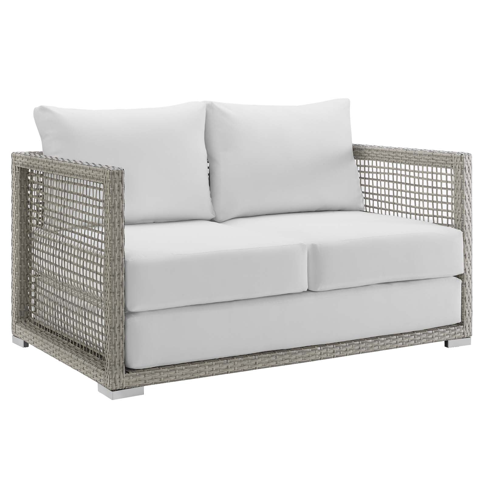 6-Piece Aura Outdoor Patio Furniture Set - Wicker Rattan Sofa & Chairs for Garden, Backyard, Poolside & Balcony Relaxation