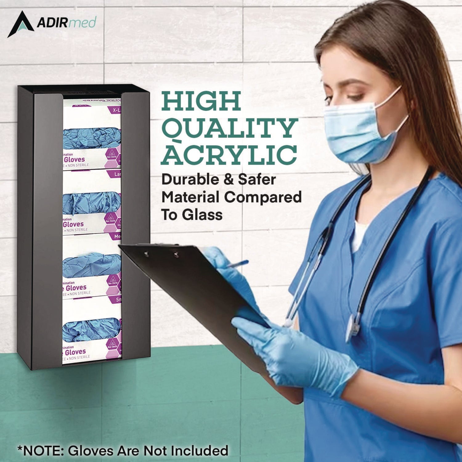AdirMed Acrylic Glove Dispenser - 4 Box Capacity, 10.2