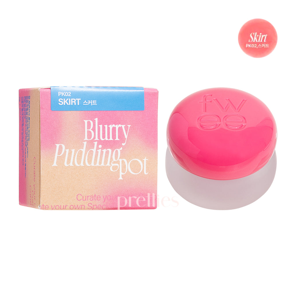 Fwee Lip & Cheek Blurring Pudding Pot - 5g Creamy Tint for Natural Flush (PK02 Skirt) | Multi-Use Makeup for Lips, Cheeks & Eyes | Perfect for Daily Wear, Date Night & Special Occasions