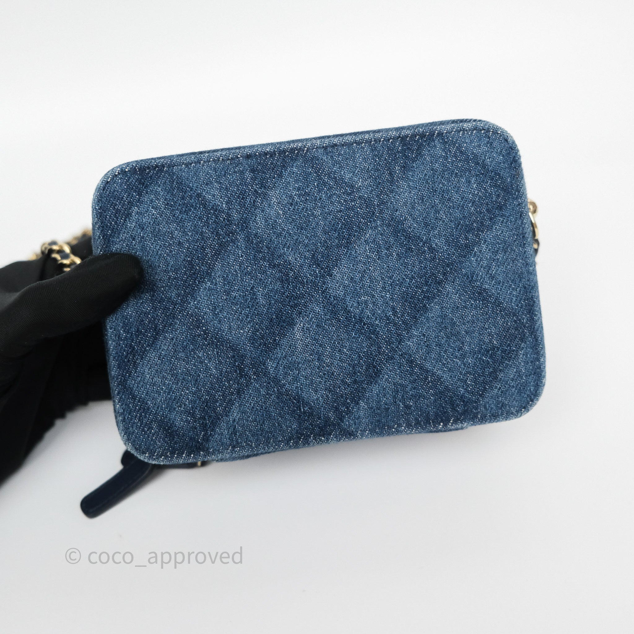 Chanel Quilted Denim Camera Bag with Gold Hardware - Perfect for Everyday Use & Special Occasions