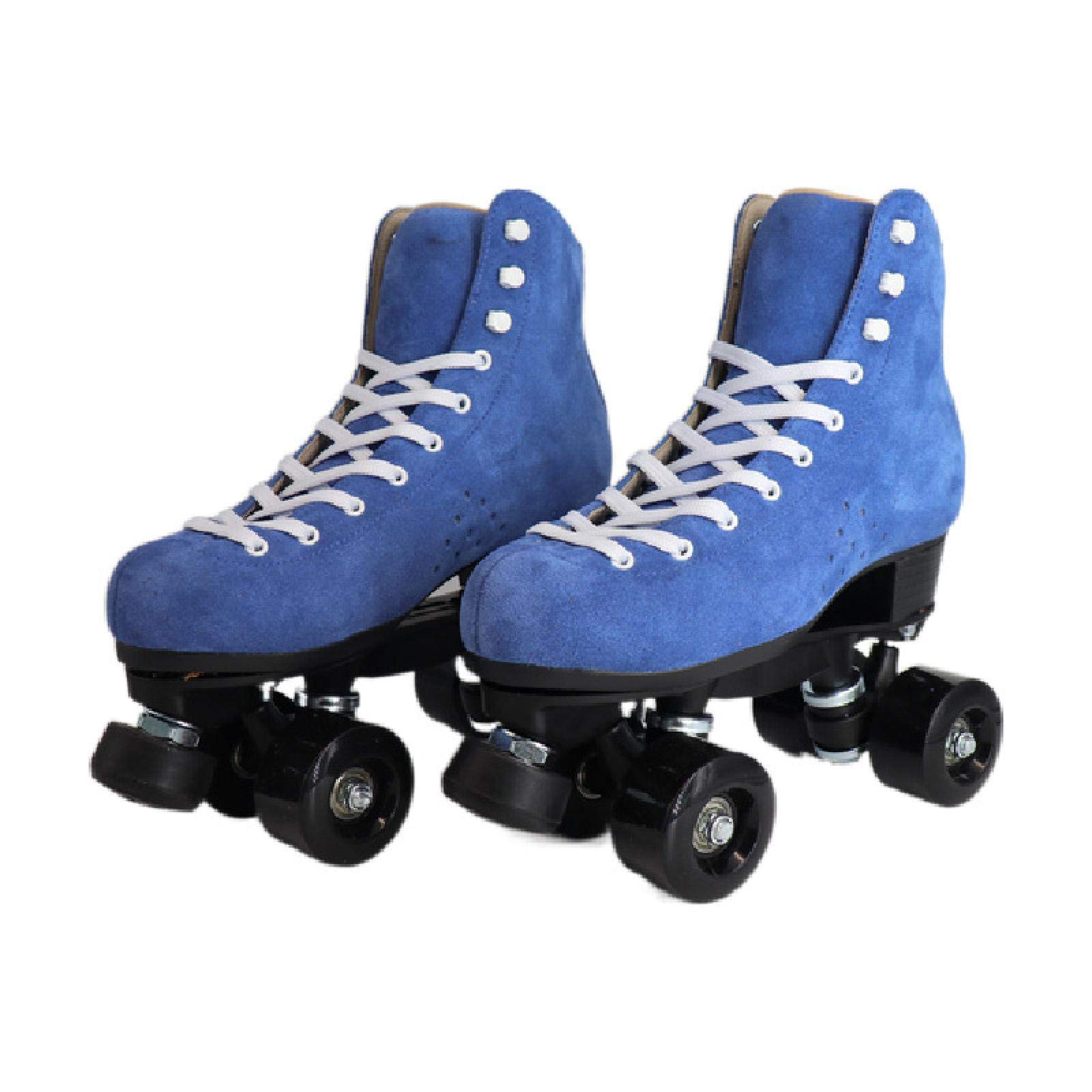 Premium Roller Skates for Adults - Fur Lined Double-Row PU Wheels with Plastic Steel Base - Indoor/Outdoor Skates for Men & Women - Perfect for Streets, Parks & Rink Skating - 4 Color Options
