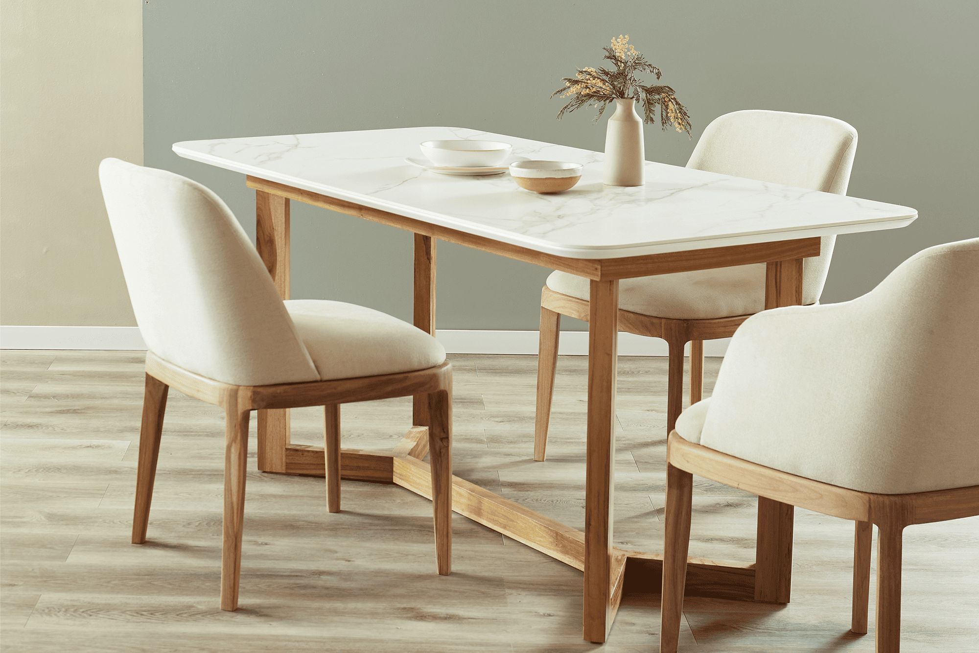 Greek Dining Table Set - Elegant Mediterranean Style Wooden Kitchen Table for Home & Restaurant Use | Perfect for Family Gatherings, Dinner Parties & Outdoor Entertaining