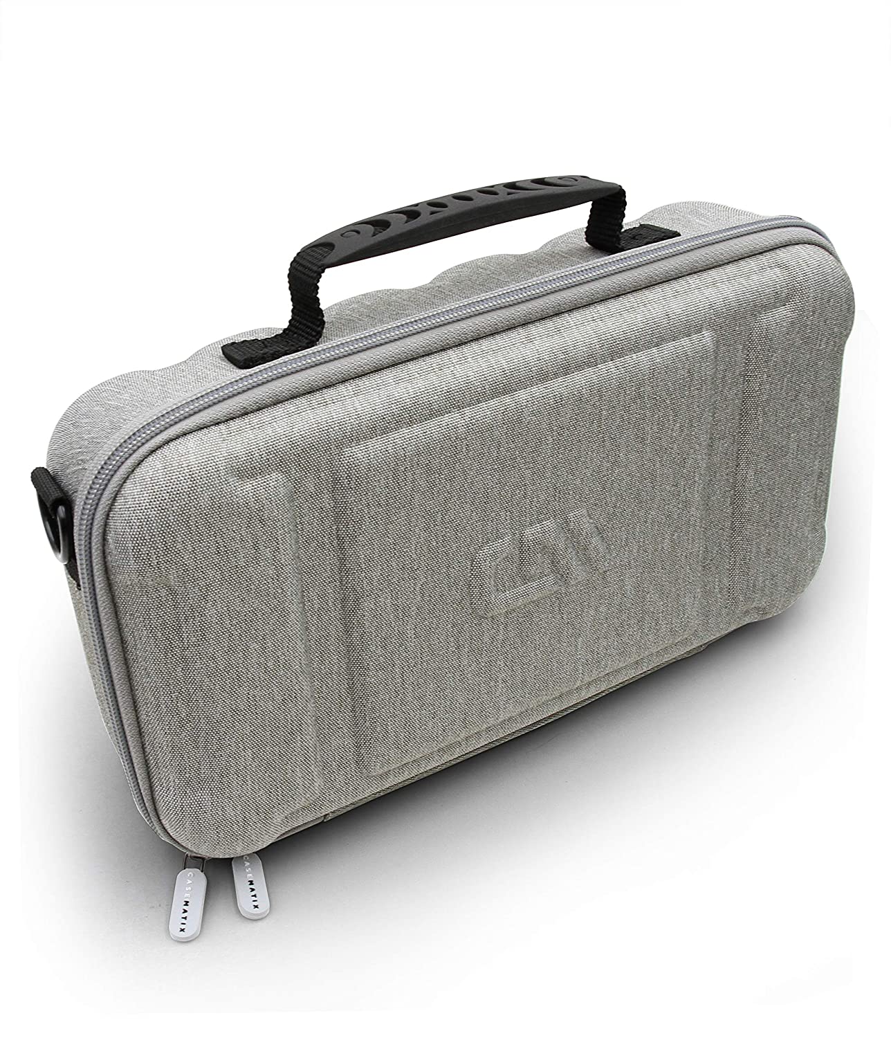 CASEMATIX Professional Hair Clipper Case - Holds 3 Electric Clippers, Trimmers & Hair Buzzers with T-Finishers - Durable Storage Organizer for Barbers & Stylists - Perfect for Salon, Home or Travel Use