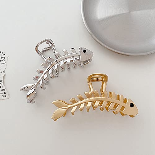 Licogel Modern Metal Hair Claw Clips for Women - 2PCS Elegant Curly Hair Clips with Strong Hold - Perfect for Updos, Ponytails & Everyday Hairstyles