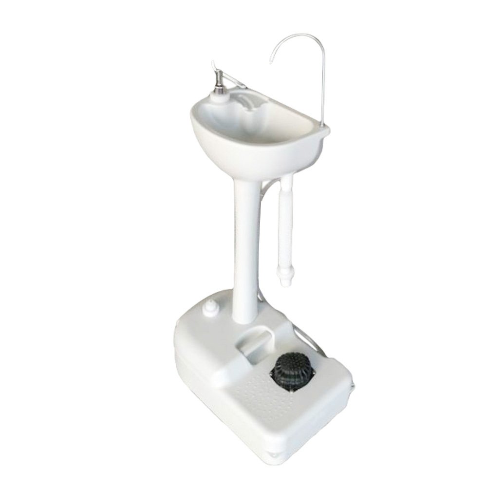MengK CHH-7701 Portable Removable Outdoor Wash Basin - White | Lightweight Foldable Sink for Camping, RV, Picnic & Outdoor Activities