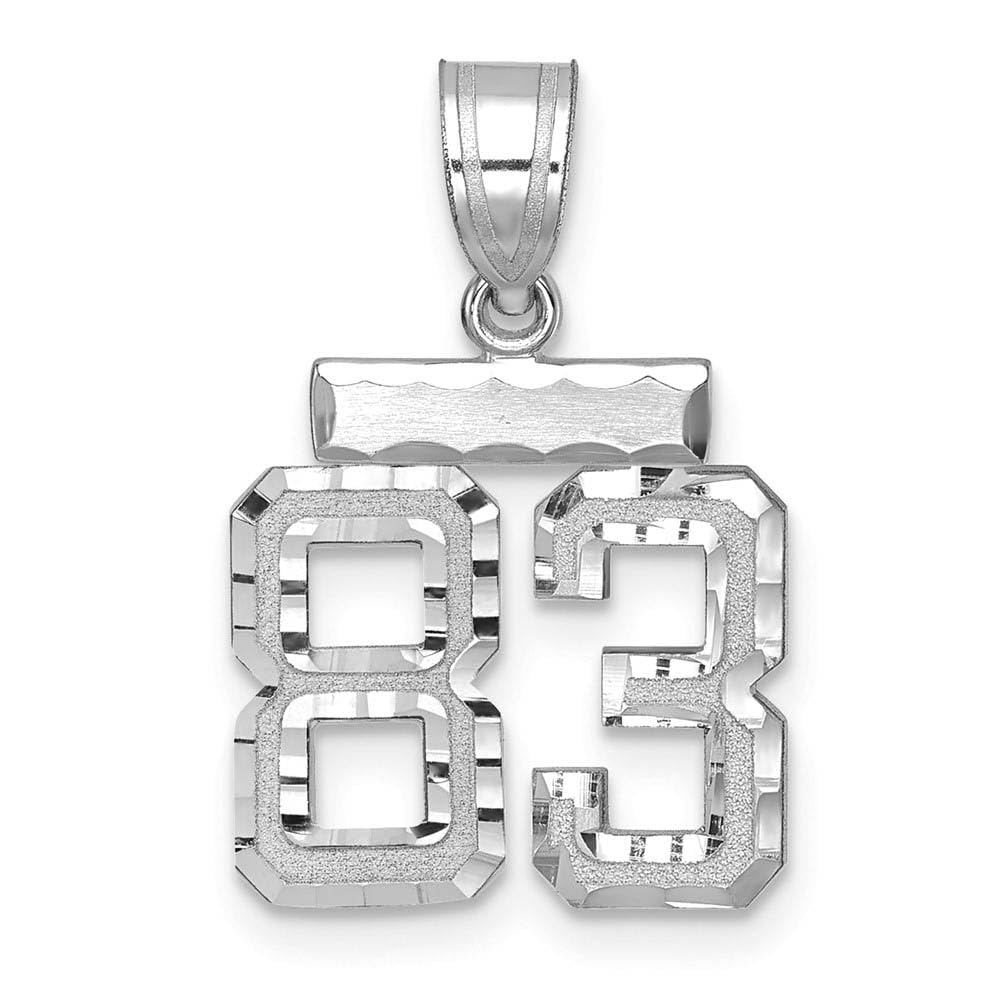 The Black Bow 14k White Gold Varsity Collection Small D/C Pendant Number 83 - Perfect for Gifts, Graduations & Special Occasions