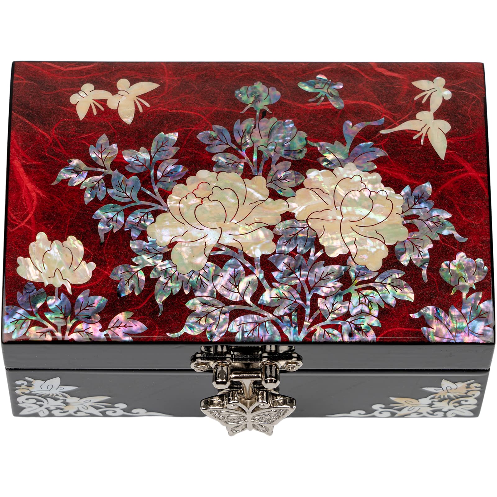 February Mountain Mother of Pearl Jewelry Ring Box - Elegant Gift for Women, Best Friend, Mom | Birthday, Thank You, Friendship Keepsake | Perfect for Jewelry Storage, Wedding Ring Display & Special Occasion Gifting