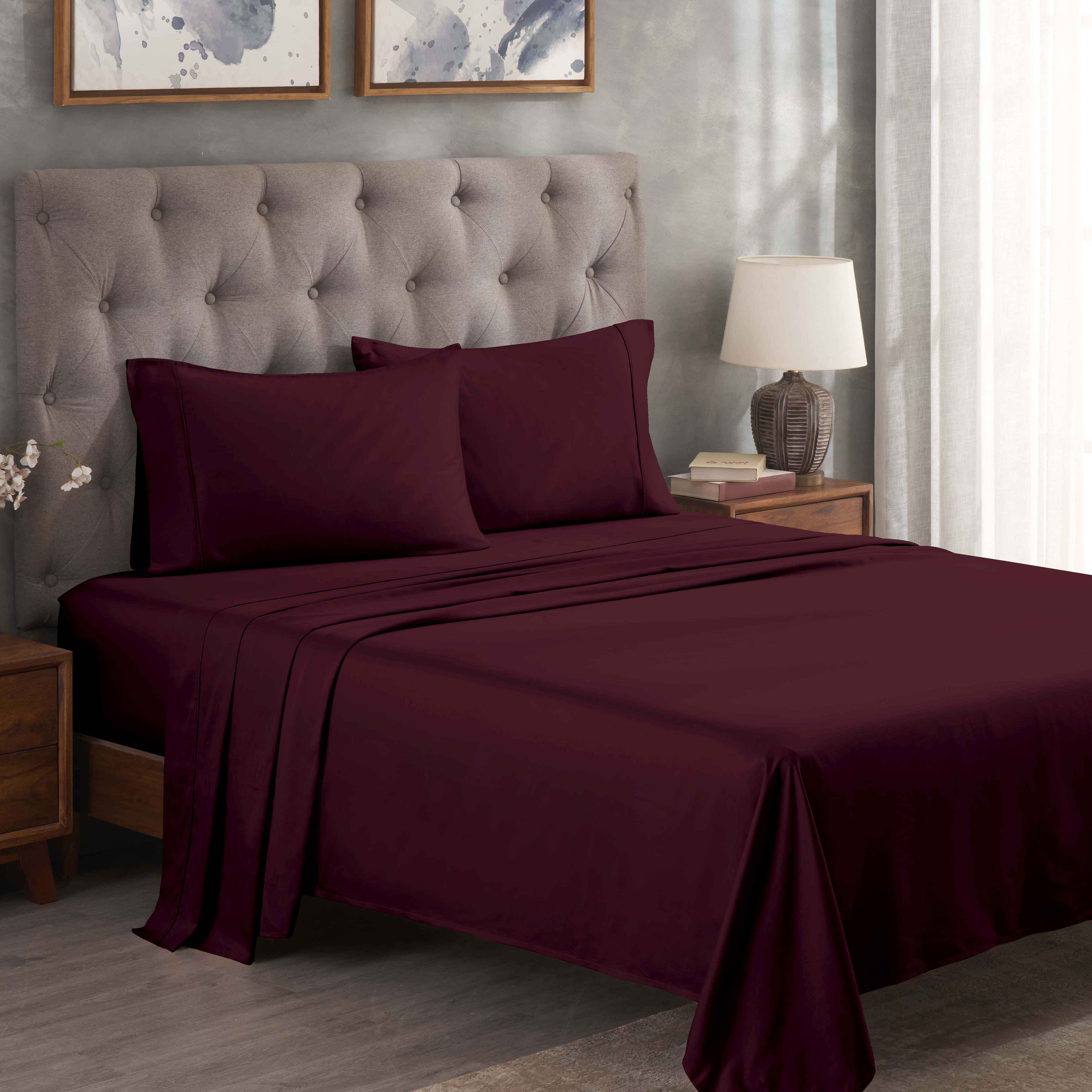 Premium 300 Thread Count Egyptian Cotton Bed Sheet Set - Soft, Breathable & Durable for Ultimate Comfort - Perfect for Luxury Bedrooms & Hotels