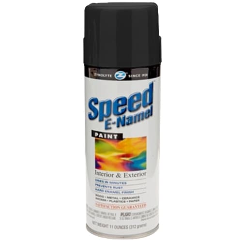 Aervoe Z487 11 oz. Flat Black Zynolyte Speed Enamel Spray Paint - Fast Drying, High Gloss Finish for Automotive, Metal, Wood & DIY Projects