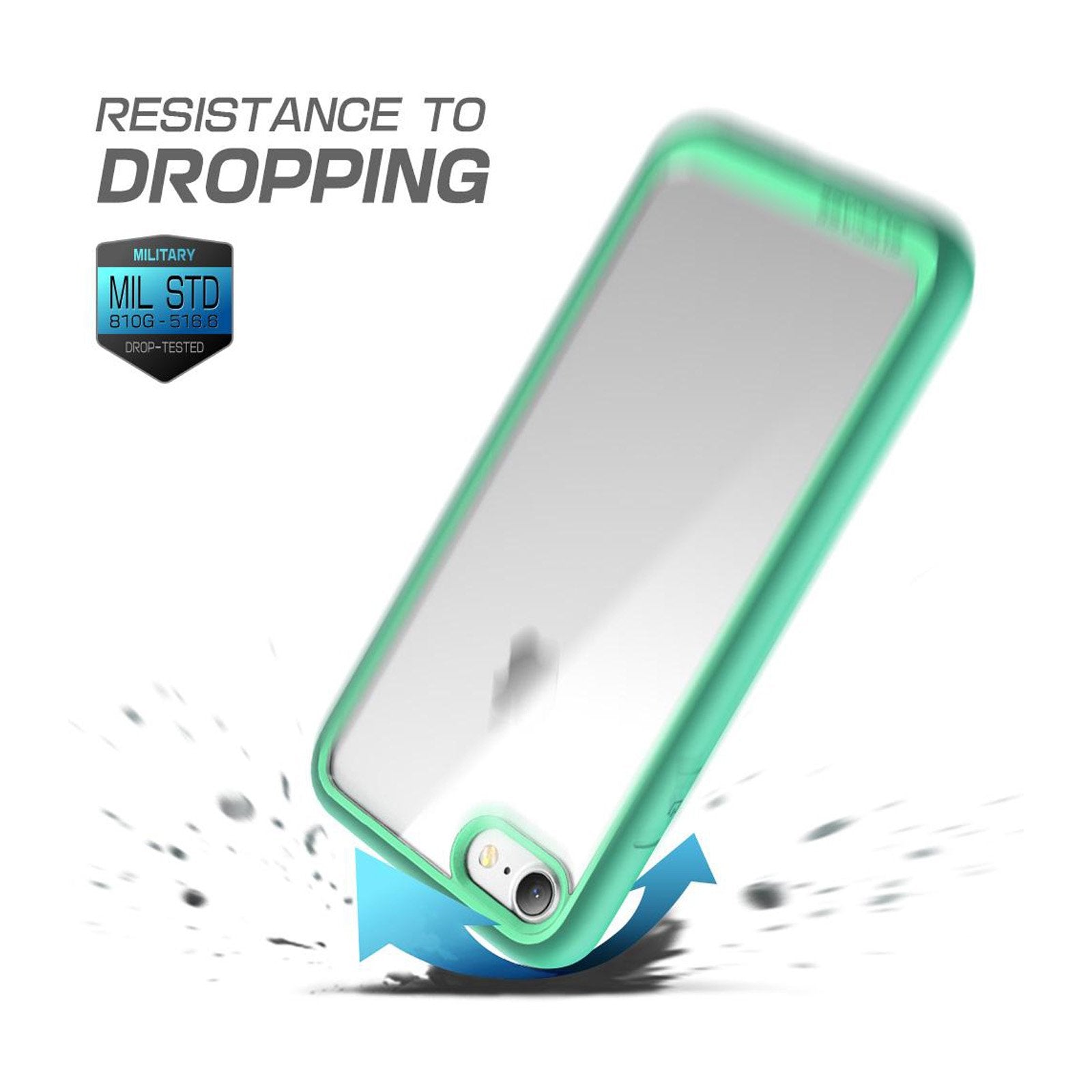 iPhone 7 Case, SUPCASE Unicorn Beetle Series Protective Cover - Slim Fit Shockproof Hybrid Case with Built-in Screen Protector (Green) - Perfect for Outdoor Activities, Sports & Daily Use