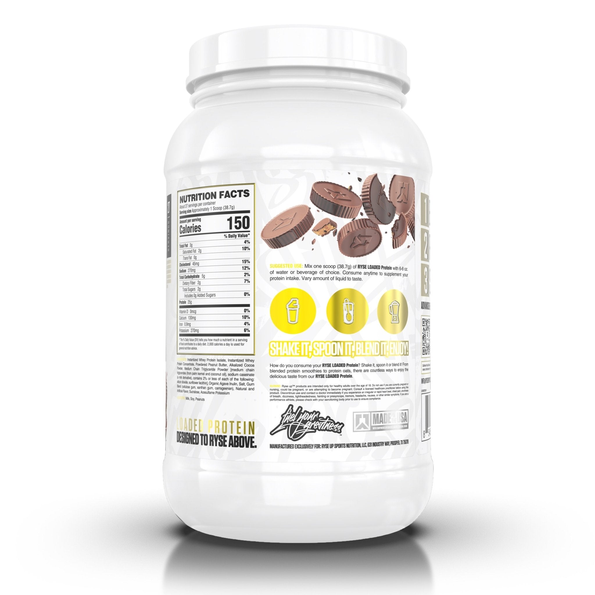 Ryse Loaded Protein Powder - 27 Servings | Premium Whey Protein Isolate for Muscle Recovery & Growth | Ideal for Post-Workout, Meal Replacement & Fitness Nutrition