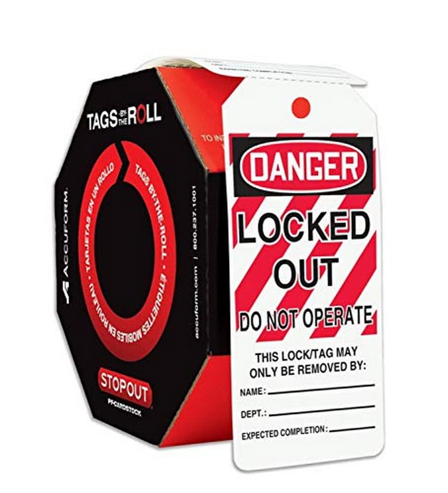 Accuform TAR426 OSHA Safety Tag - 'Danger Locked Out Do Not Operate' Warning Sign, Durable PF-Cardstock, Standard Size (Black/Red/White) - Ideal for Workplace Safety, Equipment Lockout & Hazard Identification