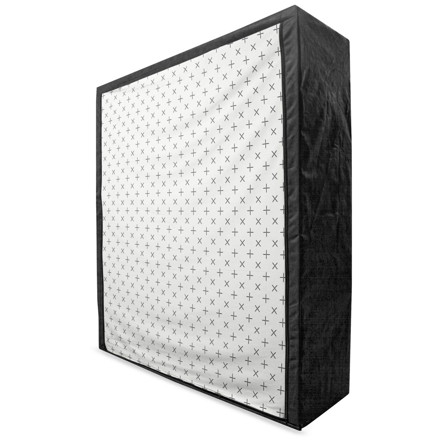 Ambesonne Geometric Portable Fabric Wardrobe - Vintage Floral Design on Pale Grey Backdrop, 59