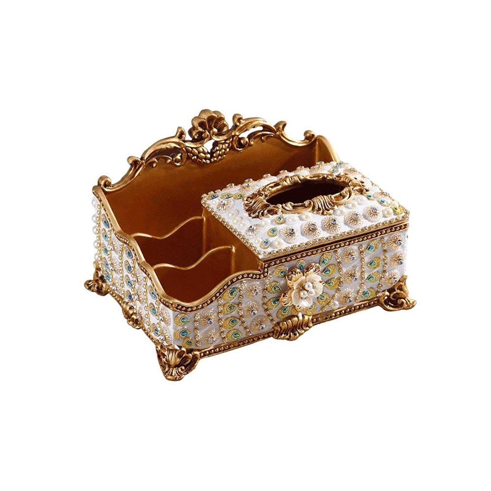 Elegant Square Tissue Box Cover - Decorative Bathroom Tissue Holder with Beautiful Finish | Perfect for Bathroom, Living Room & Bedroom Organization