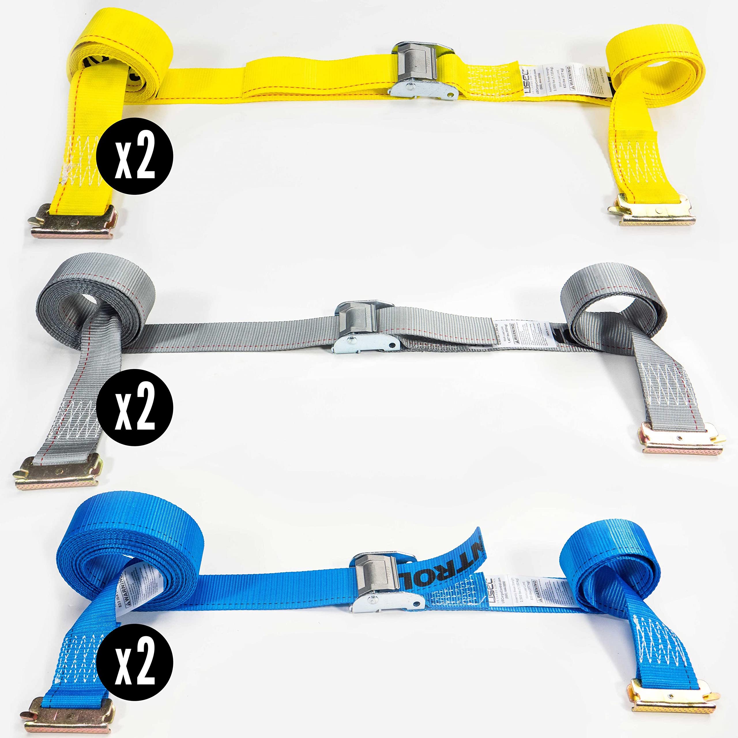 US Cargo Control E Track and E Track Straps Kit - Heavy Duty Cargo Securing System with E Track Rails & Straps for Pickup Trucks & Trailers - Perfect for Transporting Equipment, Motorcycles & ATVs Safely