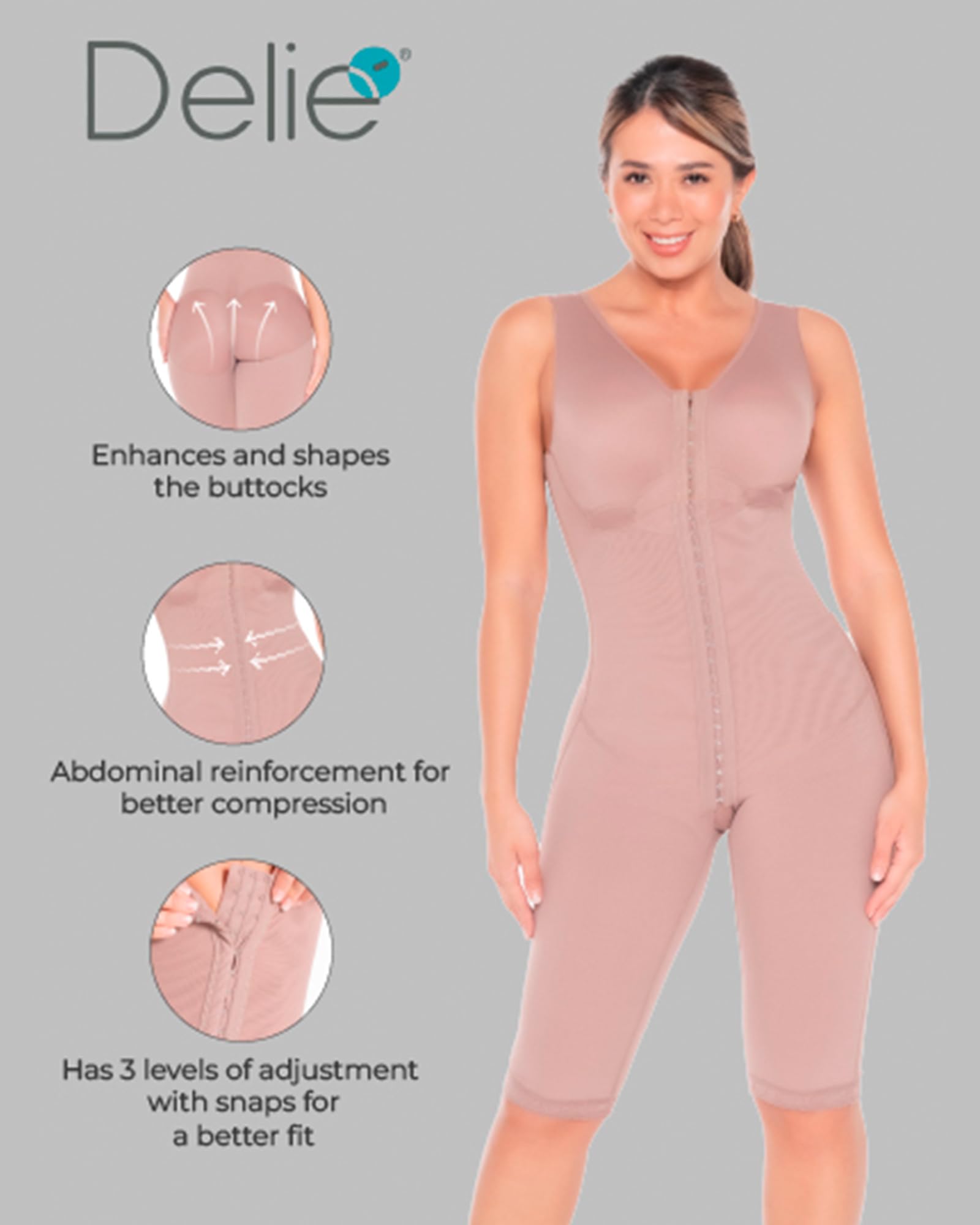 D'PRADA DELIÉ High Compression Shapewear for Women - Tummy Control Colombian Faja Girdle, Abdomen Slimming & Waist Training | Perfect for Postpartum, Workouts & Everyday Wear
