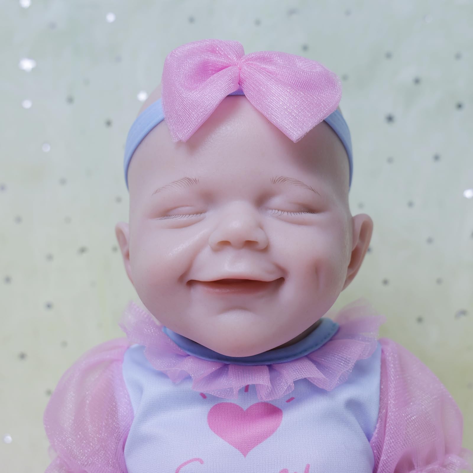 AISITE 18 Inch Realistic Reborn Baby Doll - Full Silicone Baby Girl with Closed Eyes, Perfect Christmas & Birthday Gift for Kids 3+ | Lifelike Collectible for Playtime, Nursery Decor, and Photography Props
